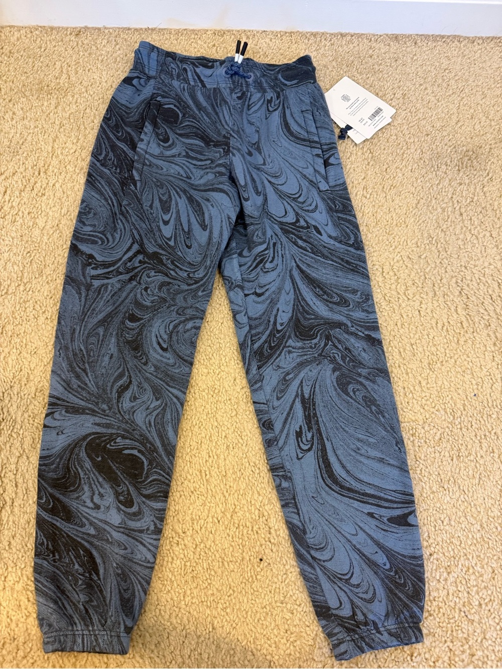 Athleta Navy and Black Marble Joggers